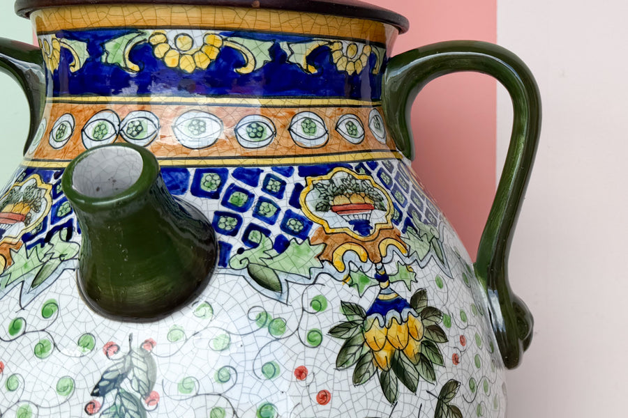 Large Hand Painted Urn Lamp