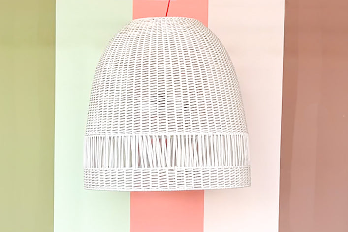 Modern Painted Rattan Pendant