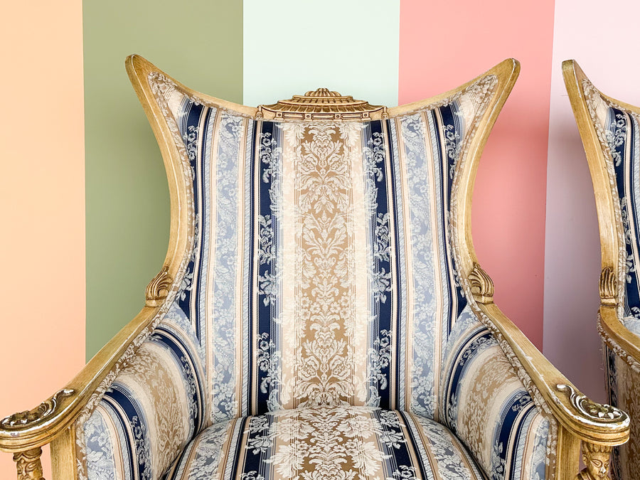 Pair of Chinoiserie Chic Pagoda Chairs