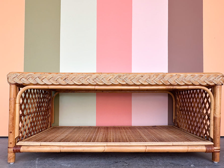 Braided Rattan Coffee Table