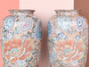 Pair of Pretty Peach Chinoiserie Vases