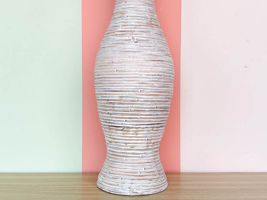Pair of PIckled Pencil Reed Vases