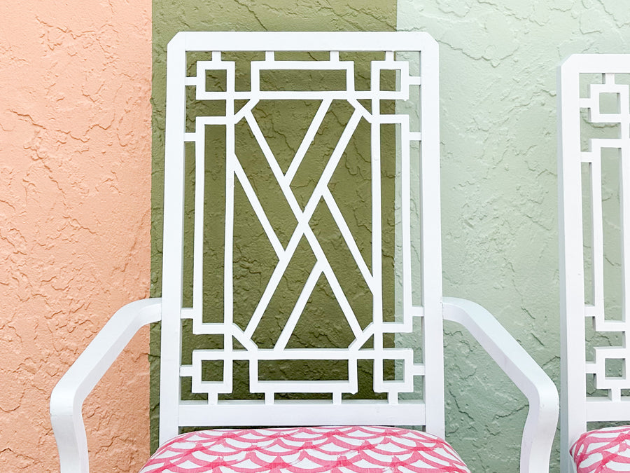Set of Six Fretwork Dining Chairs