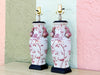 Pair of Pink Chinoiserie Lamps