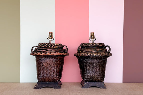 Island Style Rattan Basket Lamps