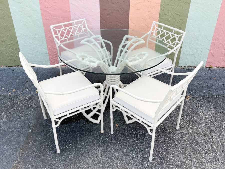 Palm Beach Style Faux Bamboo Outdoor Dining Set
