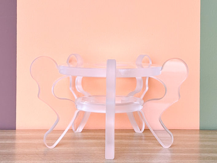 Small Lucite Cachepot Pedestal