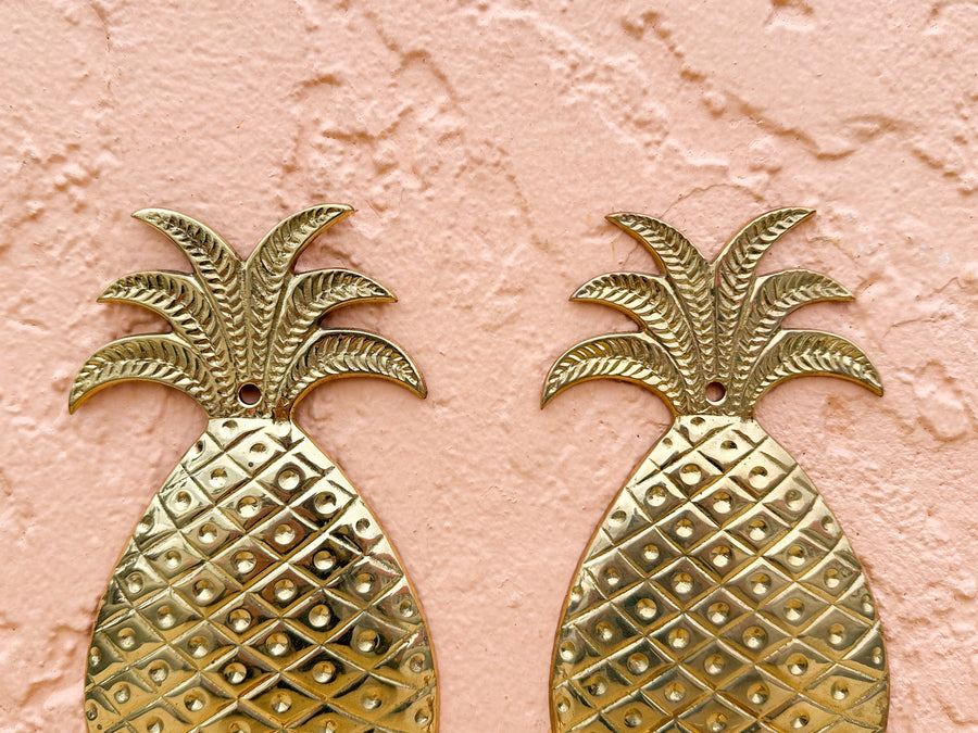 Pair of Brass Pineapple Wall Sconces
