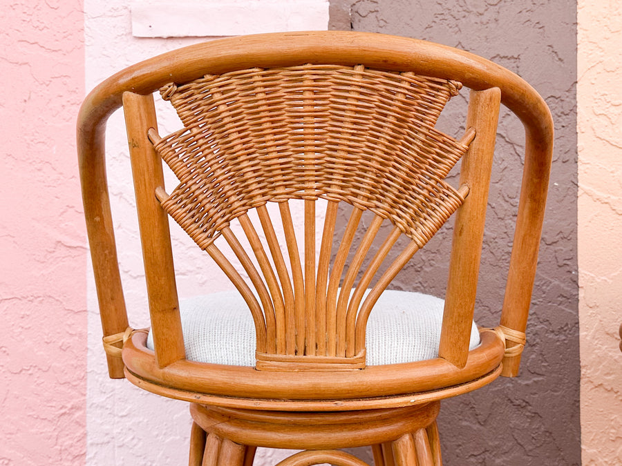 Set of Three Rattan Bar Stools
