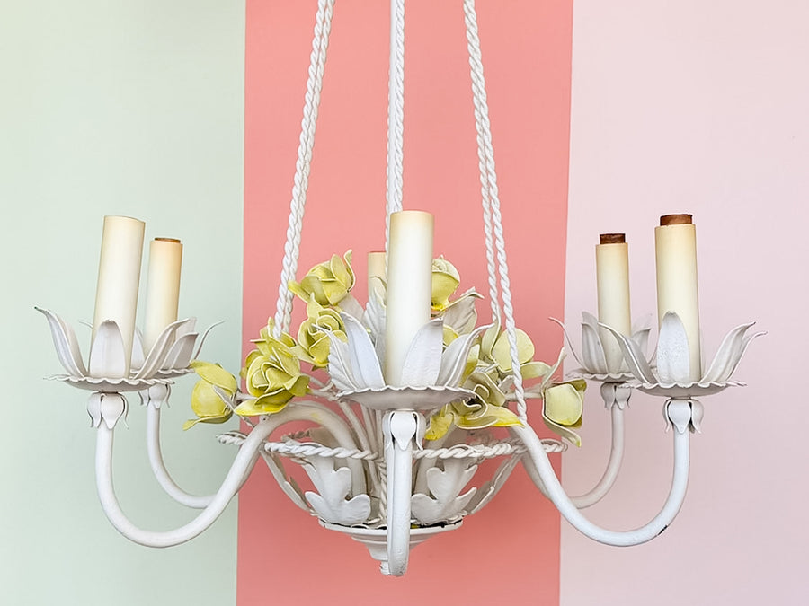 Sweet Spring Tole Chandelier