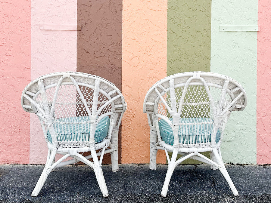 Pair of Wicker Chic Lounge Chairs