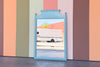 Turquoise Faux Bamboo Pagoda Mirror
