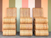 Set of Three Natural Rattan Snake Bar Stools