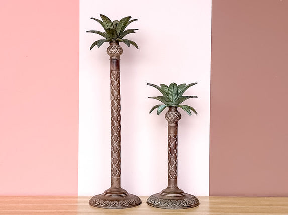 Pair of Palm Tree Candlesticks