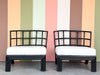 Pair of Curved Rattan Lounge Chairs
