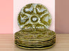 Set of Six French Moss Green Oyster Plates