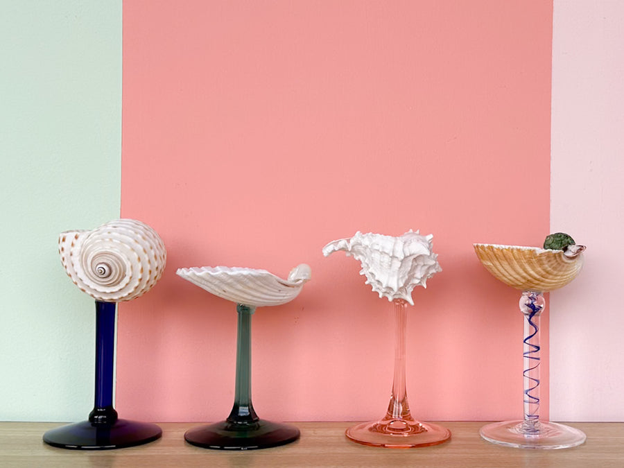 Set of Four Colorful Shell Coupes