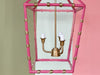 Pretty Pink Faux Bamboo Pagoda Lantern