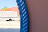 Large Round Navy Mirror