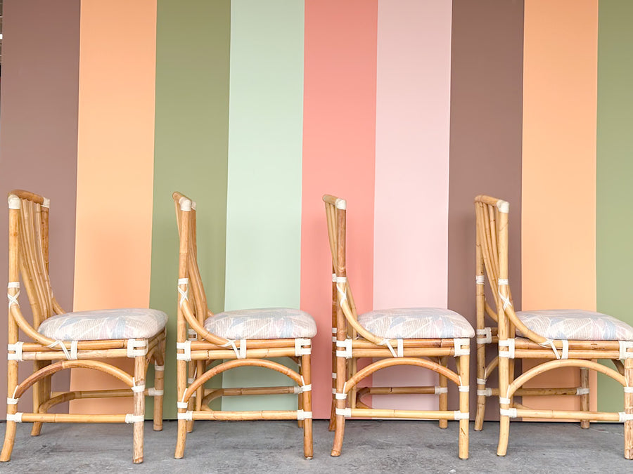 Set of Four Rattan Dining Chairs