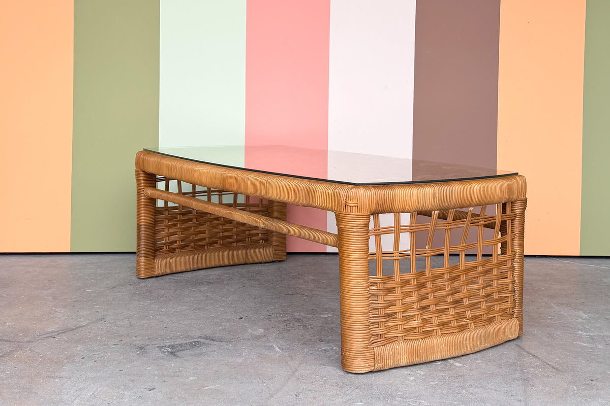 Rattan Wrapped Coffee Table