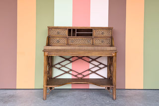 Chippendale Rattan Secretary