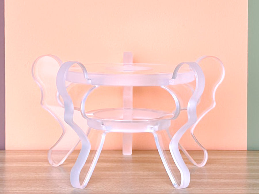 Small Lucite Cachepot Pedestal