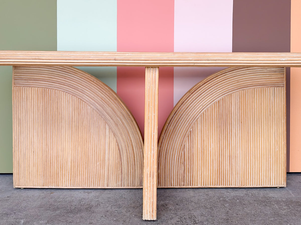 Pencil Reed Rattan Curved Console