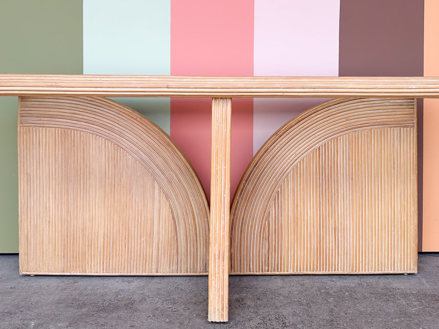 Pencil Reed Rattan Curved Console