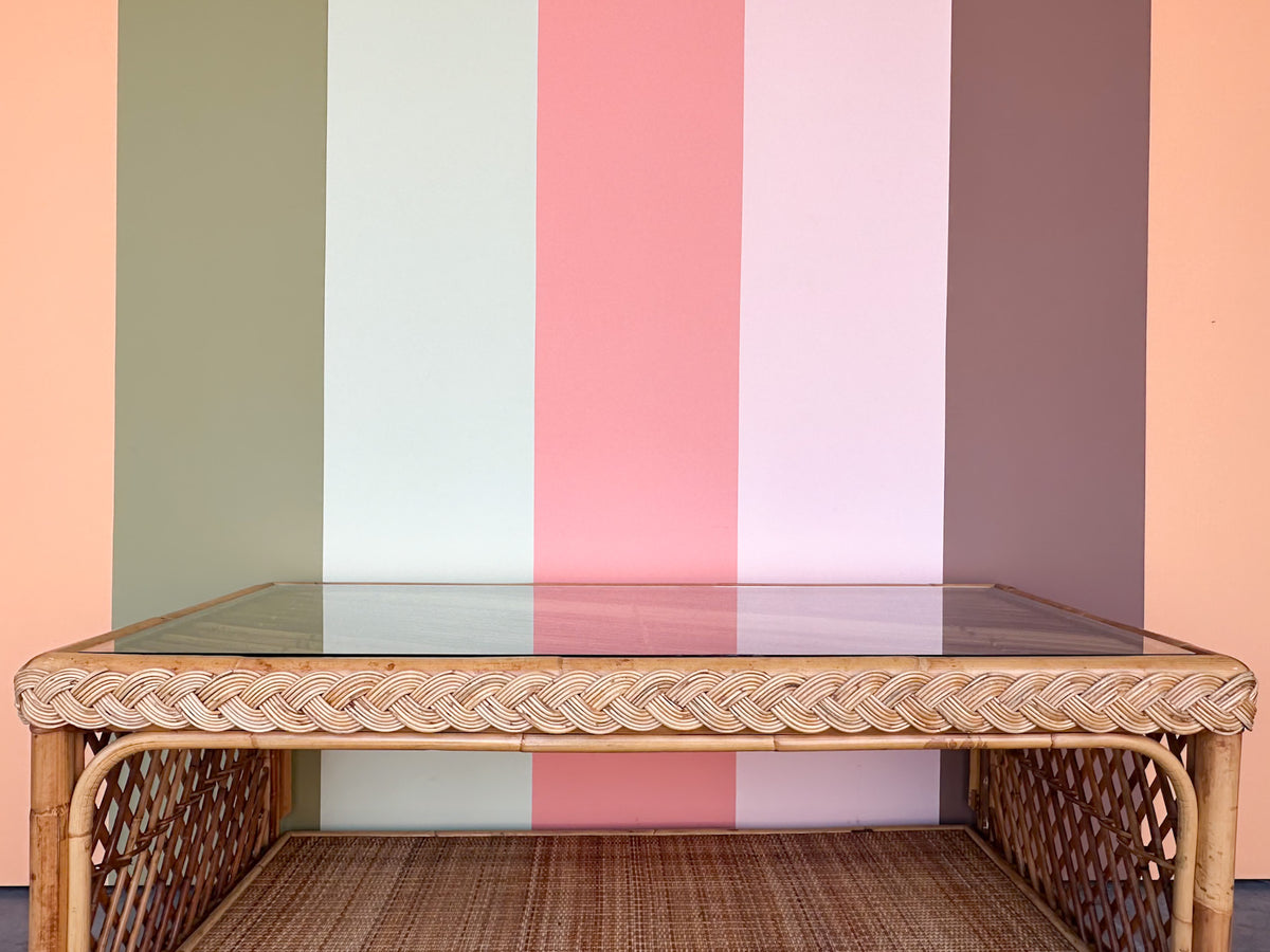 Braided Rattan Coffee Table