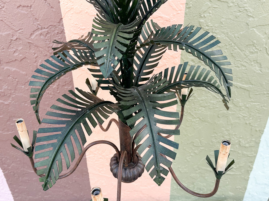 Curry and Company Tole Palm Chandelier