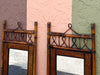 Pair of Island Chic Bamboo and Greek Key Mirrors