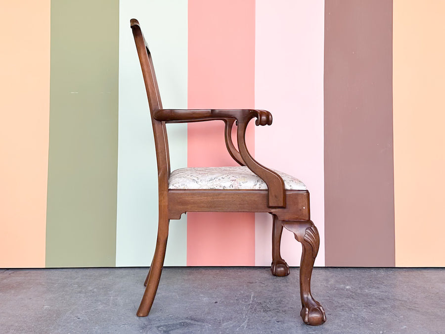Wood Shell Motif Arm Chair