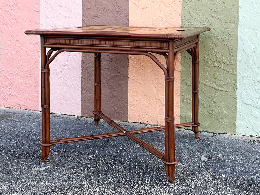 West Indies Style Rattan Backgammon Table