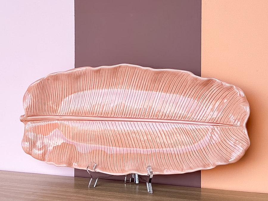 Metlox Peach Palm Leaf Platter