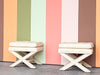 Pair of Upholstered X Benches