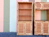 Pair of Coastal Rattan Wrapped Cabinets