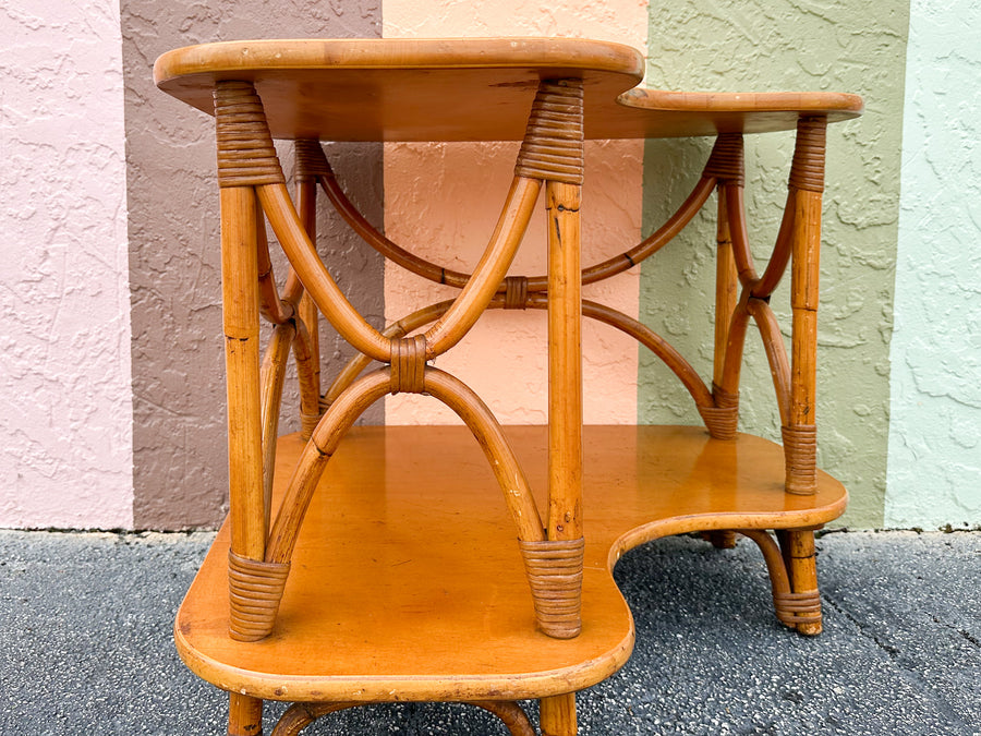 Heywood Wakefield Ashcraft Two Tier Corner Table