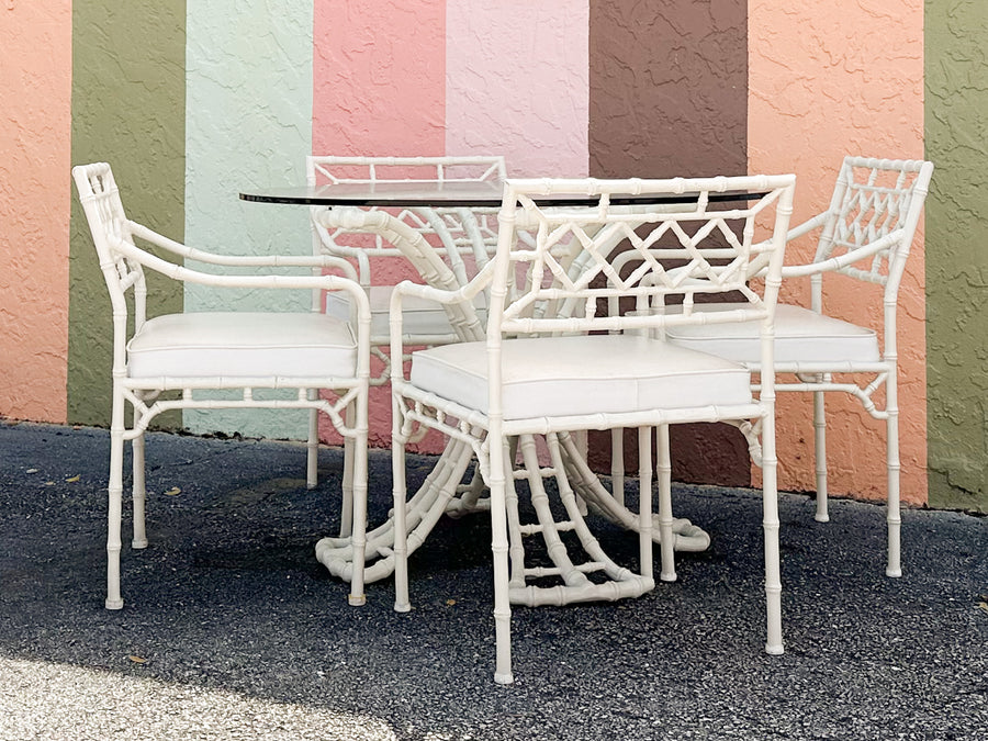 Palm Beach Style Faux Bamboo Outdoor Dining Set