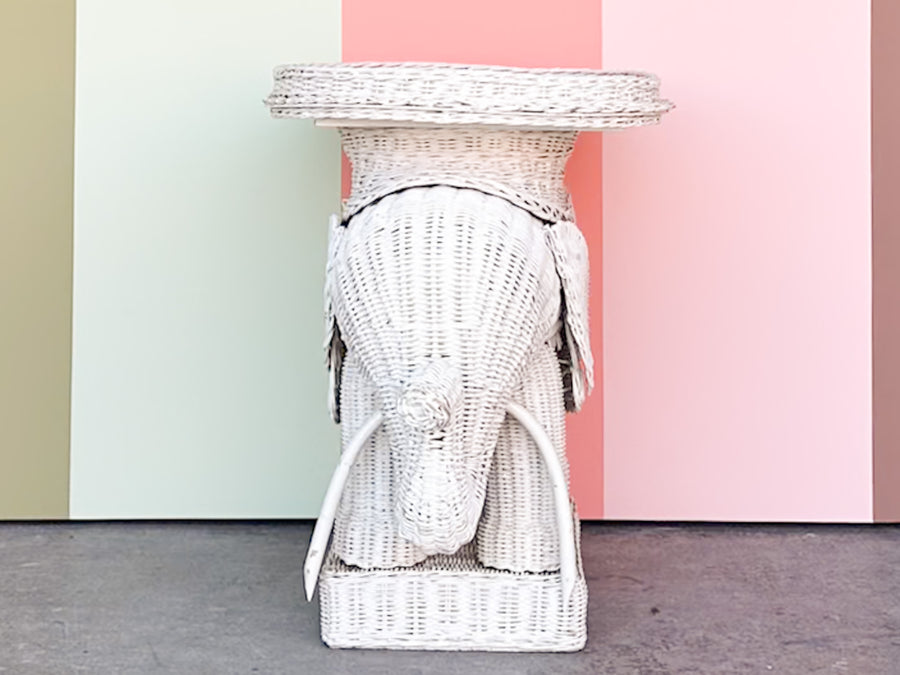 Wicker Elephant Garden Seat