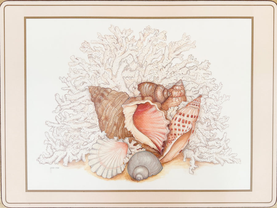 Set of Four Seashell Placemats