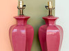 Pair of Rosy Pink Ceramic Lamps