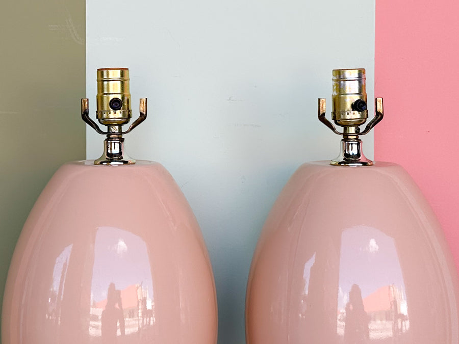 Pair of Blush Easter Egg Lamps