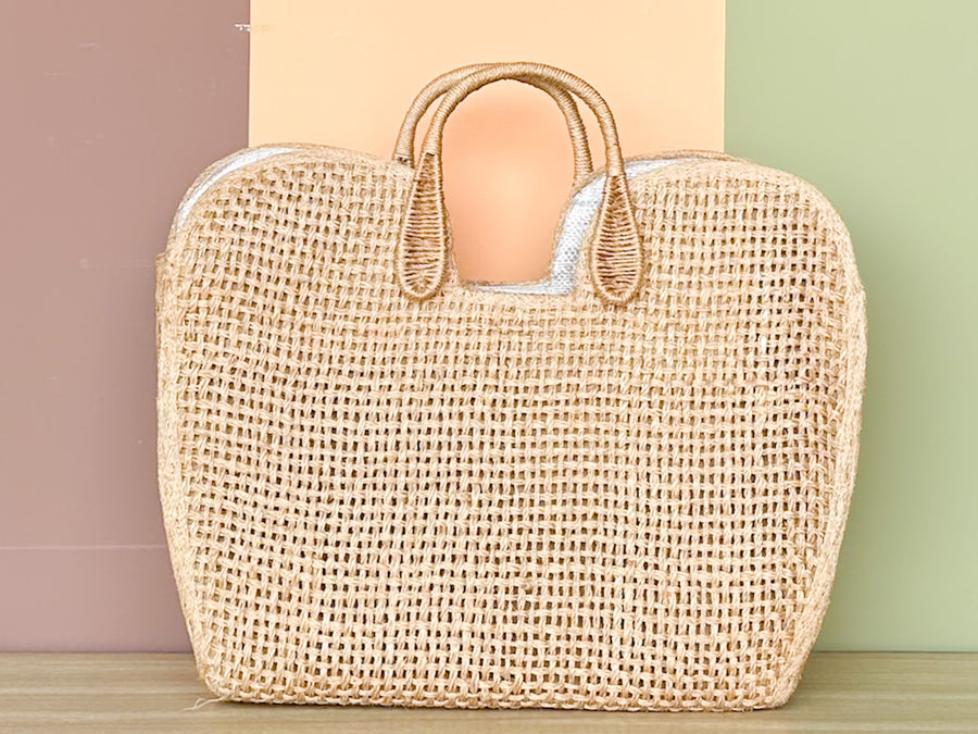 Woven Floral Beach Tote