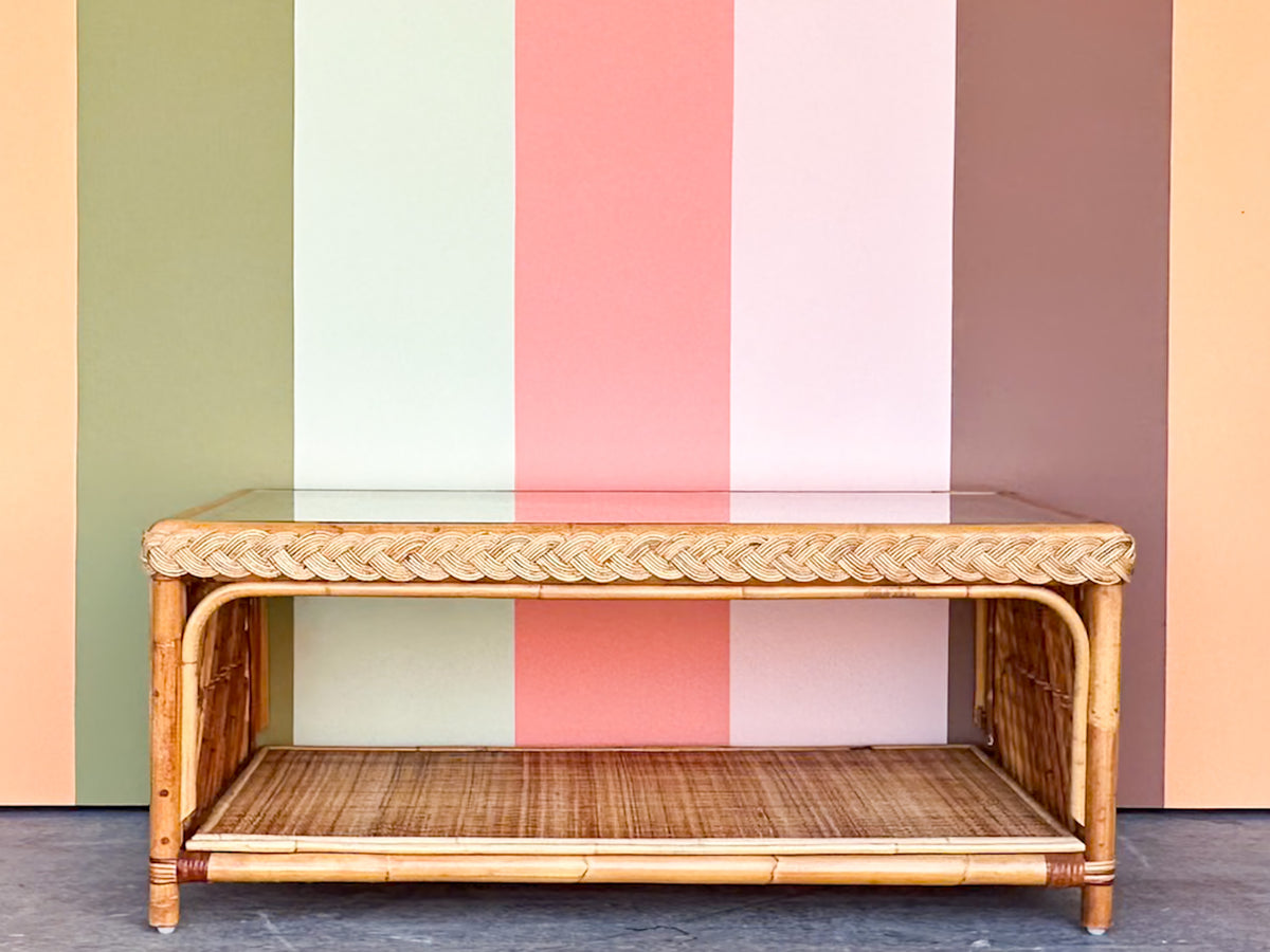 Braided Rattan Coffee Table