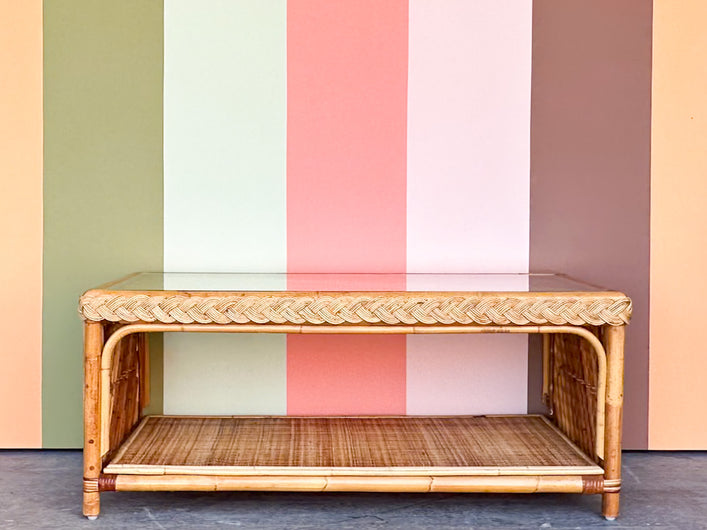 Braided Rattan Coffee Table