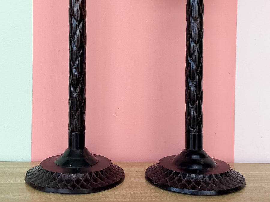Pair of Palm Tree Candle Holders