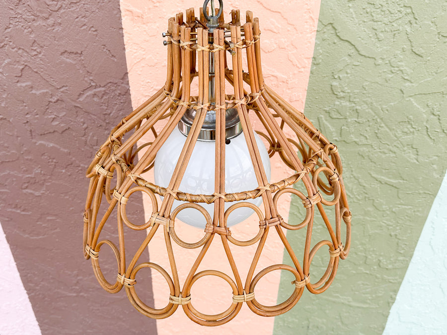 Old Florida Rattan Pendant