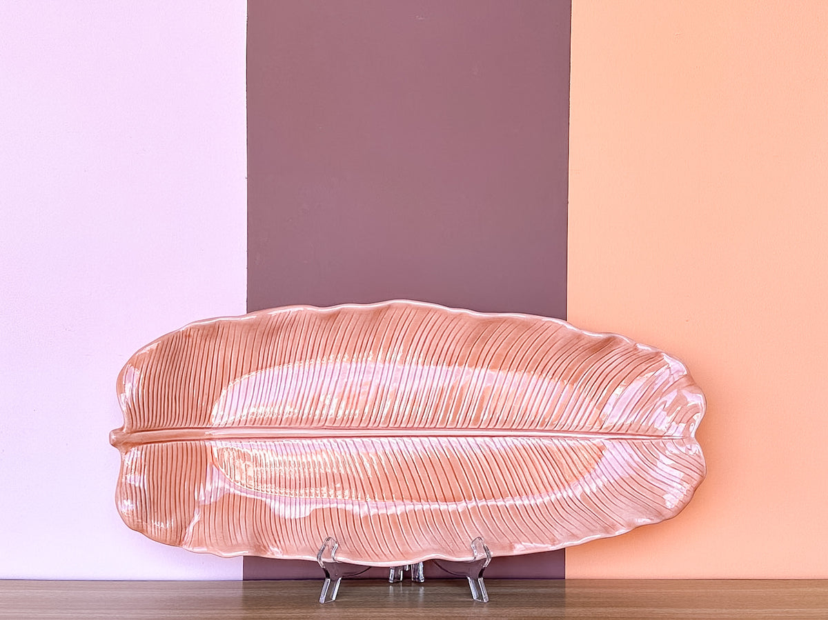 Metlox Peach Palm Leaf Platter