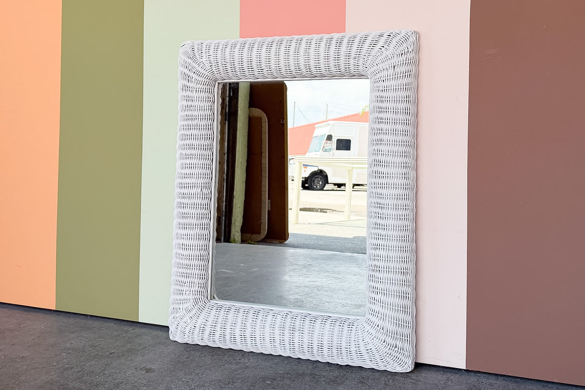 Rectangle Wicker Mirror